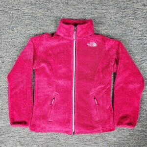 The North Face Osolita Jacket Girls Medium Pink Fleece Full Zip Sweater Outdoor